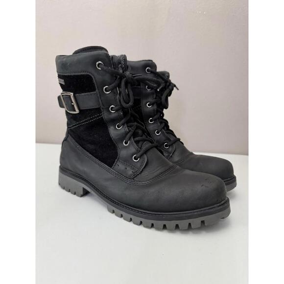 Kamik Rogue Mid Insulated Winter Boots Womens 8 Heat-MX Leather Buckle Side Zip - Picture 1 of 9